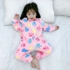 Children's one-piece pajamas, autumn and winter crawling suits, double-layer thickened flannel pajamas, home wear, baby sleeping bags, children's clothing Specification image